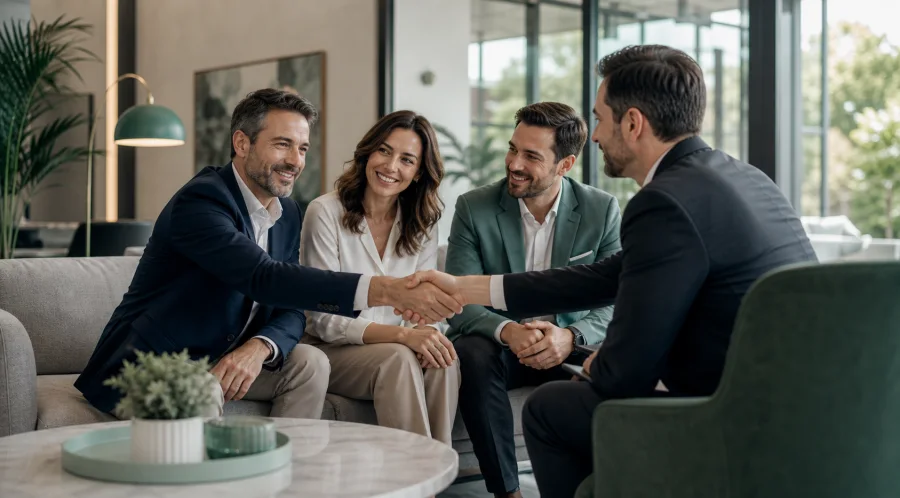 Cliente conversando con asesor financiero